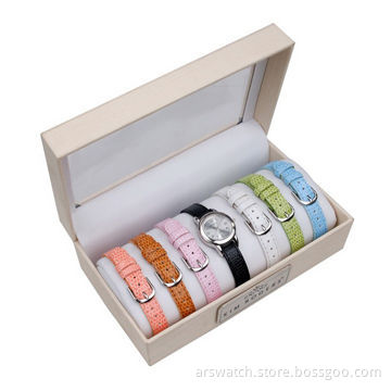 Watch Gift Set with Box, Changeable Strap and Bezel, Japanese Movement, Water-resistant